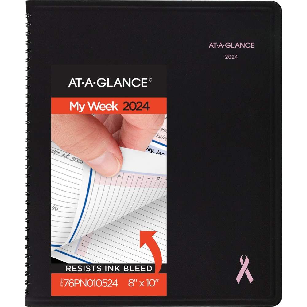 ACCO BRANDS USA, LLC AT-A-GLANCE 76PN010524 2024-2025 AT-A-GLANCE 13-Month QuickNotes City of Hope Weekly/Monthly Appointment Book Planner, 8in x 10in, Black, January 2024 To January 2025, 76PN0105