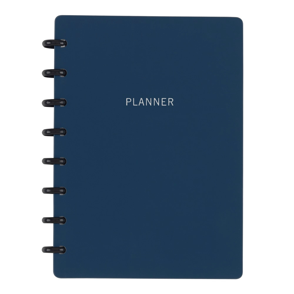 OFFICE DEPOT TULJRPLNR-RY21-NY TUL Discbound Monthly Planner Starter Set, Undated, Junior Size, Soft-Touch Cover, Navy