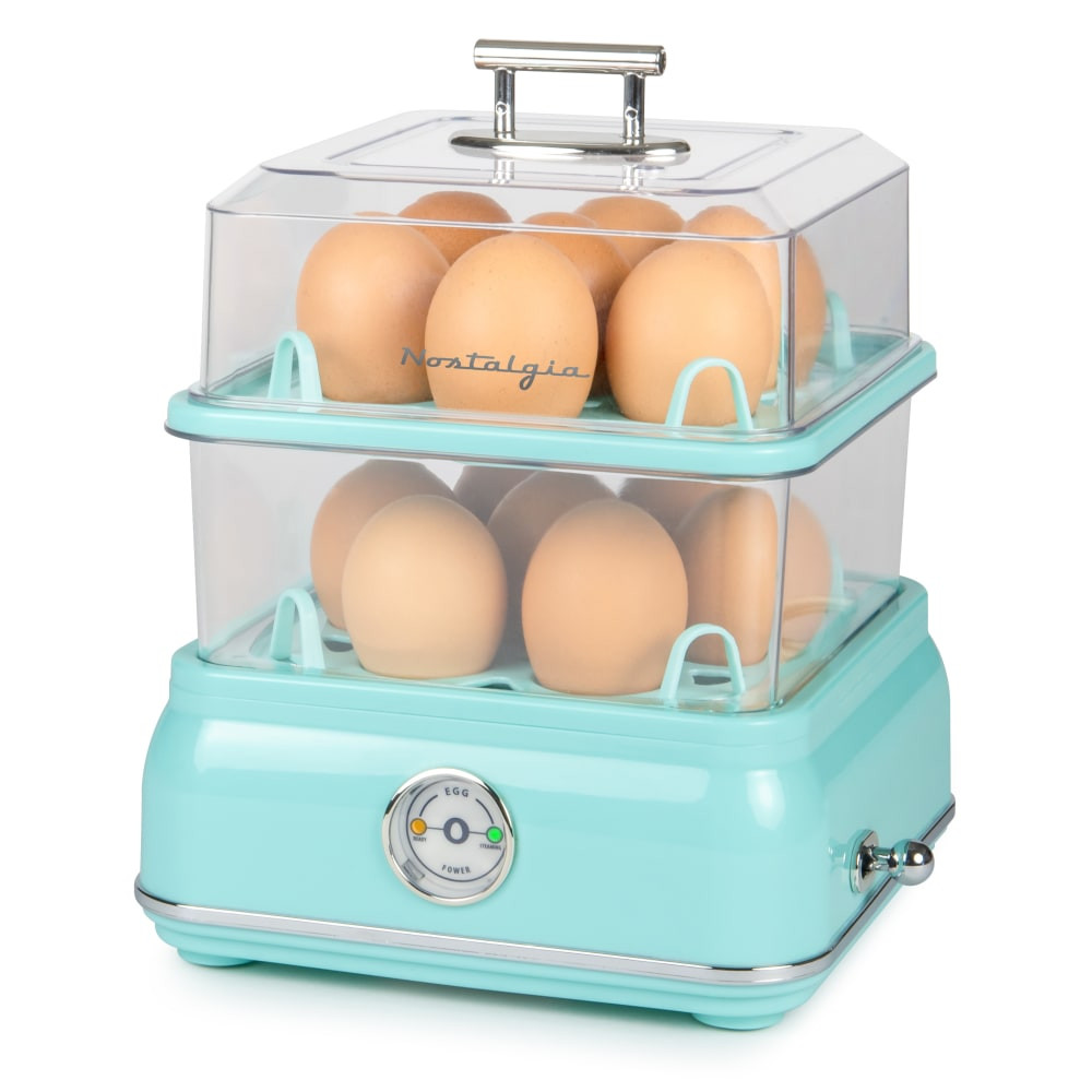 NOSTALGIA PRODUCTS GROUP LLC Nostalgia Electrics CLEC14AQ  Classic Retro 14-Capacity Egg Cooker, Aqua