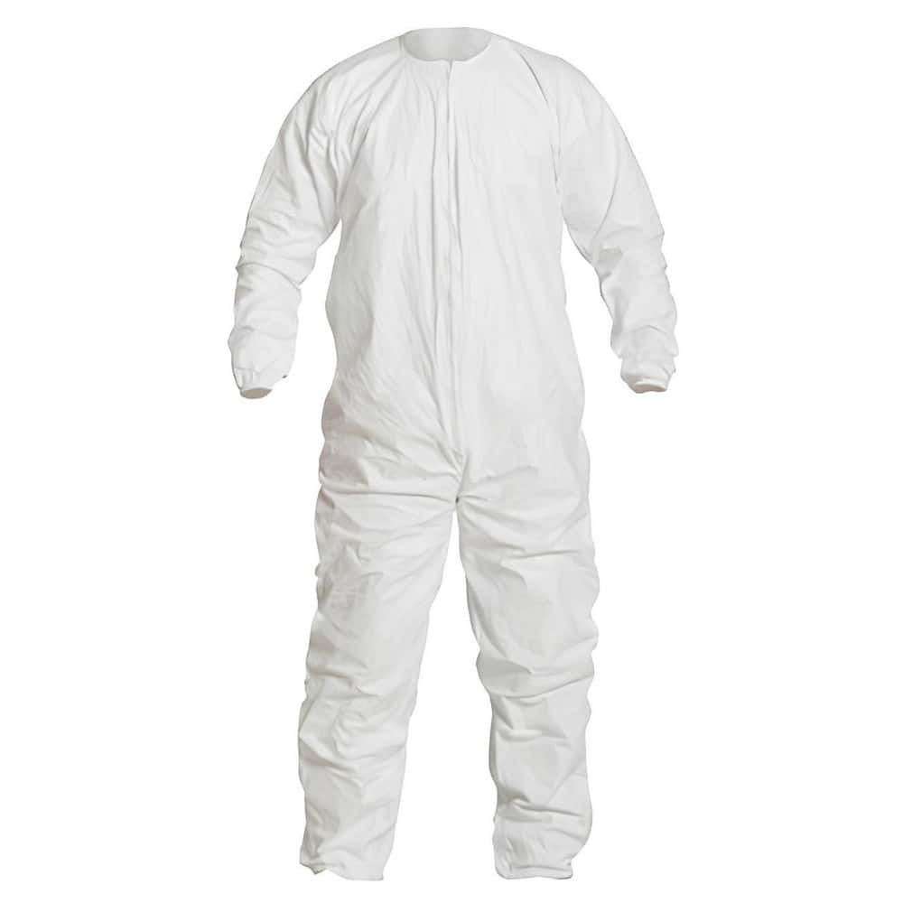Dupont IC253BWH3X00250 Disposable Coveralls: Size 3X-Large, Film Laminate, Zipper Closure