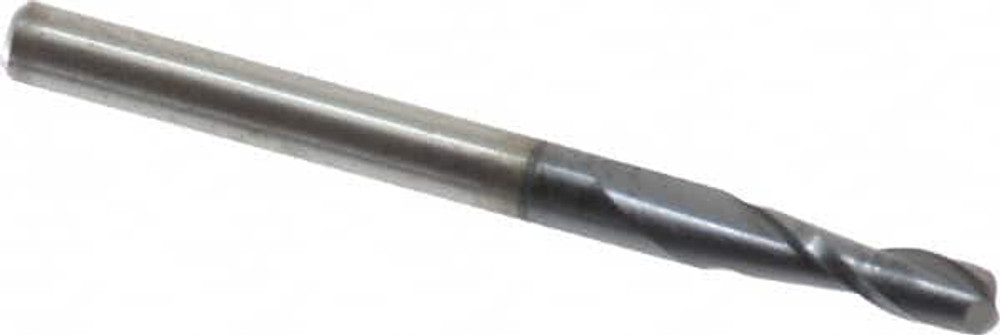 SGS 30437 Square End Mill: 7/64'' Dia, 3/8'' LOC, 1/8'' Shank Dia, 1-1/2'' OAL, 2 Flutes, Solid Carbide