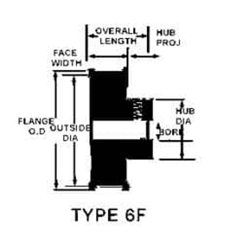 Value Collection 11XL025-6FA-3/1 11 Tooth, 3/16" Inside x 0.68" Outside Diam, Hub & Flange Timing Belt Pulley