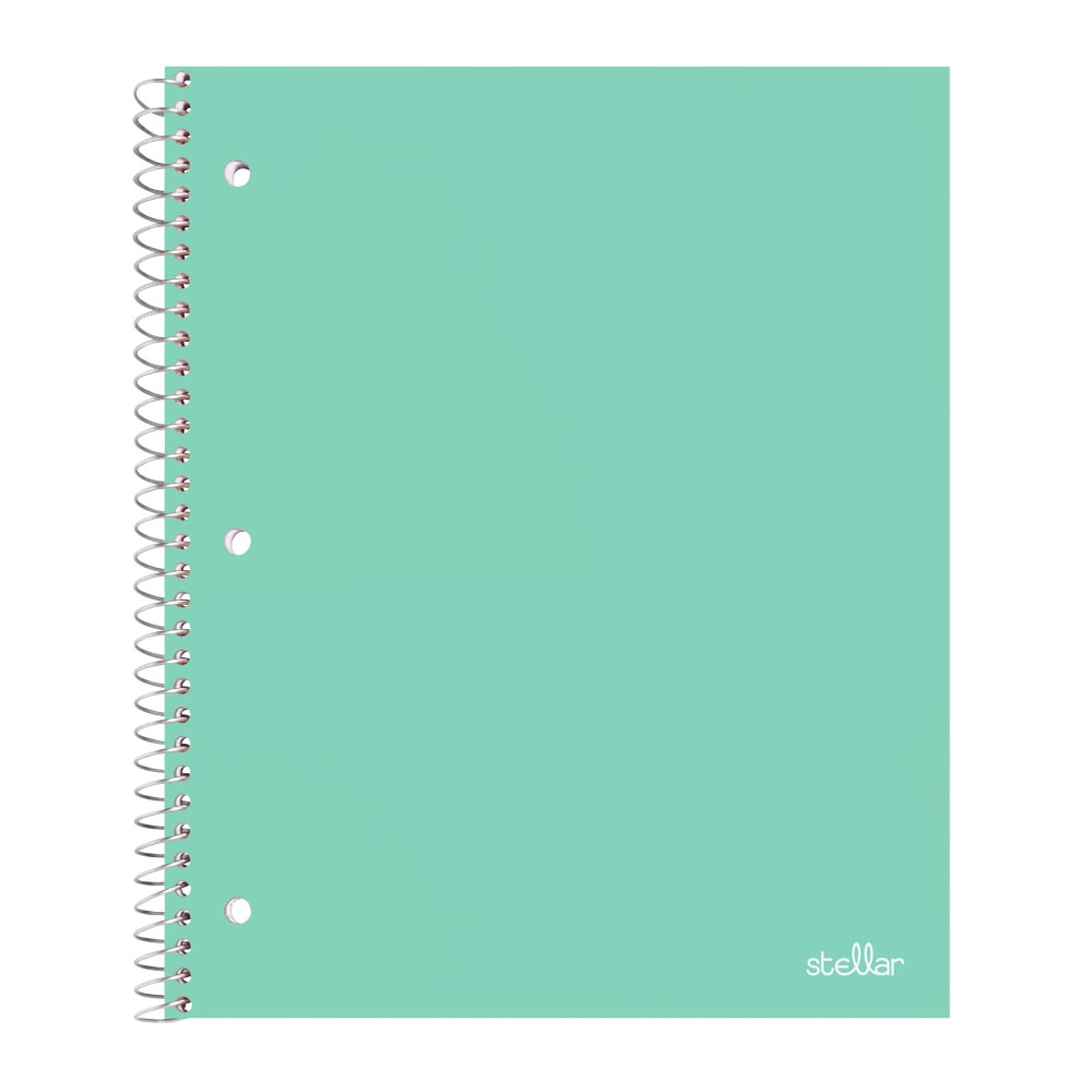 When you get a great idea during the day, jot it down in this notebook for safe keeping. This college-ruled notebook contains lined pages that are perforated so they tear easily for your convenience.  Poly cover creates a durable barrier to protect your notes from spills.  Perforated sheets can be torn out if needed.  Heavy-duty coil makes page flipping easy.  Poly pocket divider inside is great for storing loose sheets.  3-hole punched so you can carry in your binder or tear pages out and sort for different subjects.  1 subject notebook contains 100 college ruled pages.
