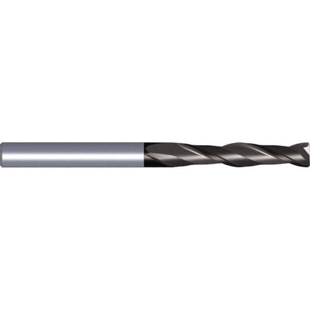 Kennametal 6086390 Square End Mill: 9/64'' Dia, 9/16'' LOC, 3/16'' Shank Dia, 2'' OAL, 2 Flutes, Solid Carbide