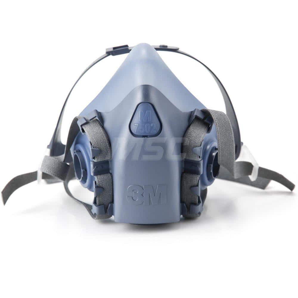 3M 7000002162 Half Facepiece Respirator: Silicone, Bayonet, Medium
