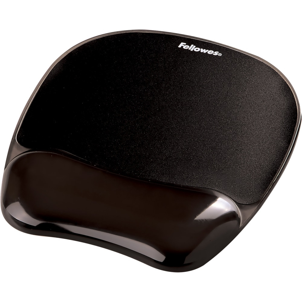 FELLOWES INC. Fellowes 9112101  Gel Crystals Mouse Pad With Wrist Rest, 1inH x 7-15/16inW x 9-1/4inD, Black
