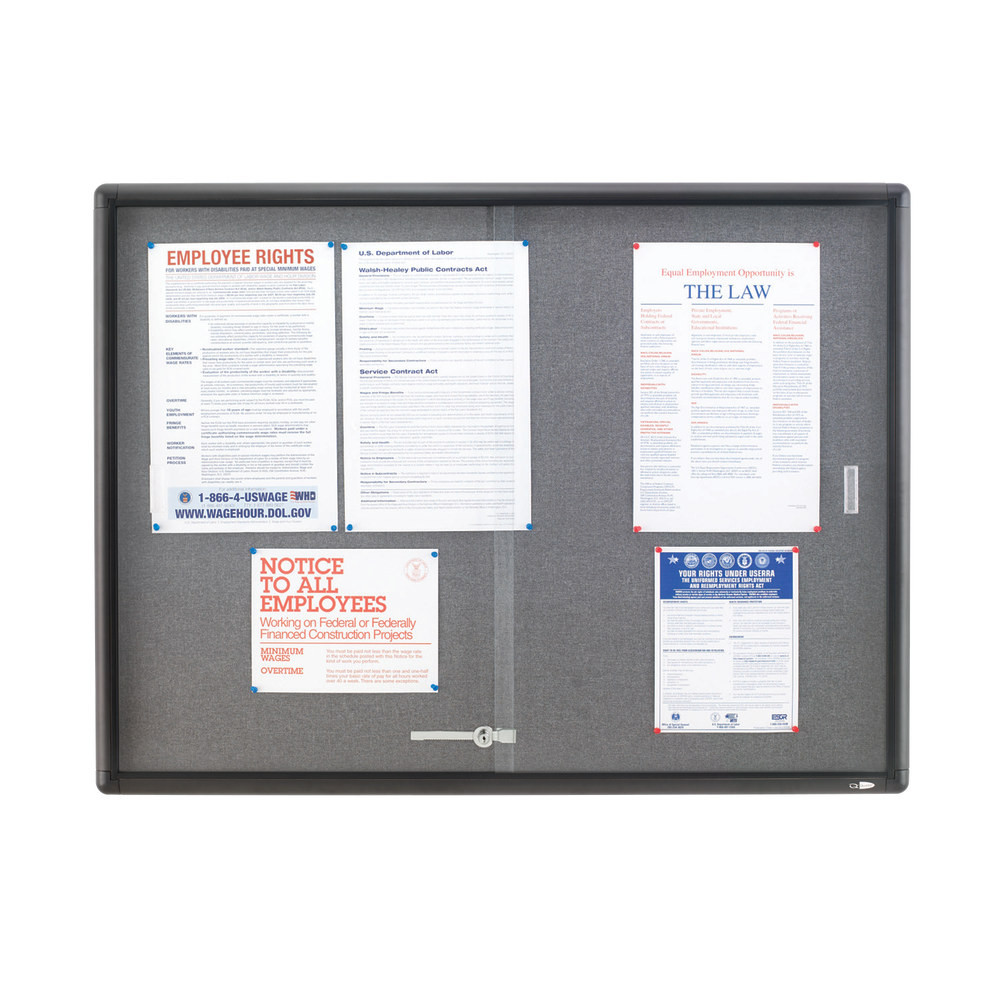 ACCO BRANDS USA, LLC 2364S Quartet Enclosed Bulletin Board, 36in x 48in, Aluminum Frame With Black Finish