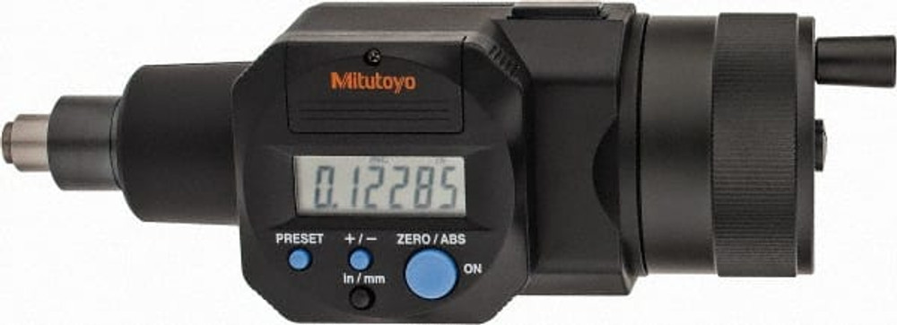 Mitutoyo 164-164 0 to 50.8mm Range, 11mm Spindle Diameter, Flat Spindle Electronic Micrometer Head