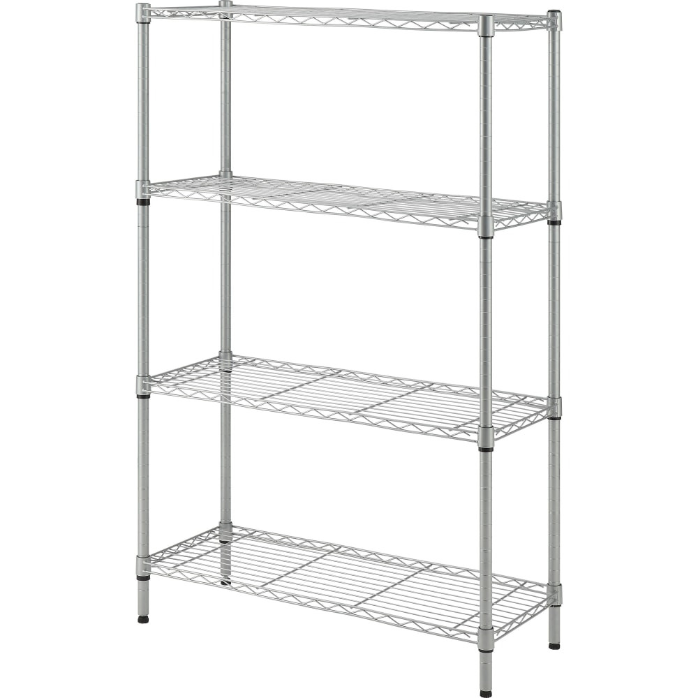 SP RICHARDS 70063 Lorell Light-Duty Wire Shelving - 4 Tier(s) - 54in Height x 36in Width x 14in Depth - Floor - Sturdy - Epoxy - Silver - Plastic, Metal, Steel - 1 Each