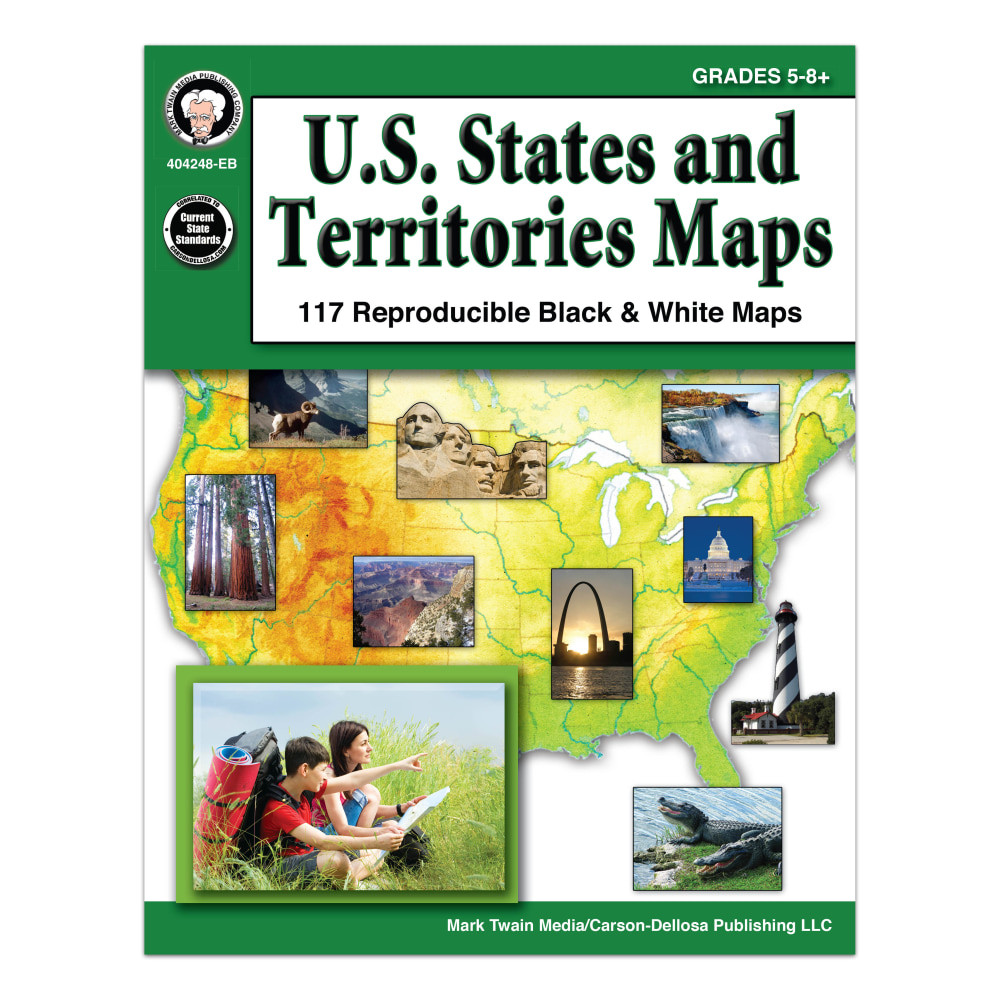 Visualizing important aspects of U.S. history is easy with this books quality maps. Coverage for all 50 states and 5 U.S. territories, plus blank worksheets, helps simplify planning for social studies lessons.  Clear, vivid maps help kids picture where events in American history occurred. Includes maps for all 50 states, 5 U.S. territories and the U.S. as a whole.  Blank worksheets make it easy to create classroom activities.  Designed for students in 5th grade to 8th grade.