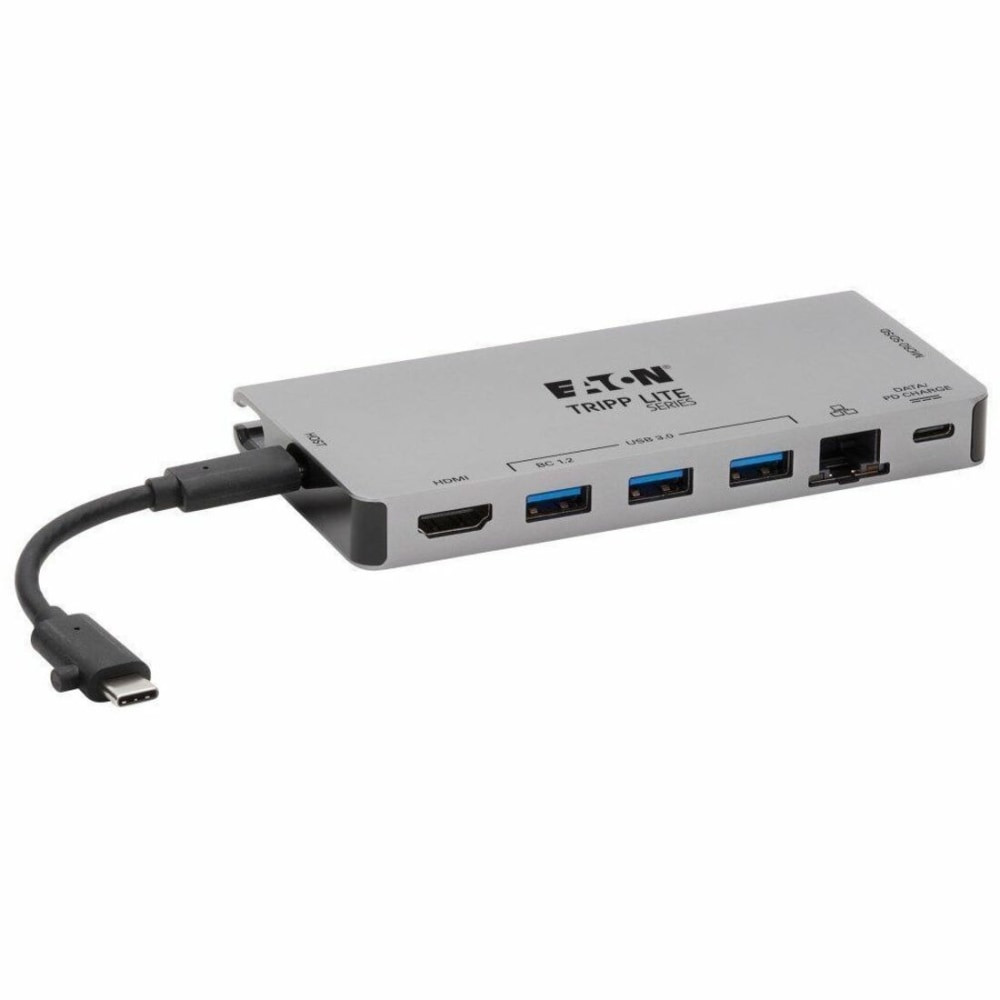 TRIPP LITE U442-DOCK5D-GY Eaton Tripp Lite Series USB C Docking Station USB Hub 4k w/ HDMI, Gbe Gigabit Ethernet, SD Card Reader, PD Charging - Docking station - USB-C 3.1 / Thunderbolt 3 - HDMI - 1GbE