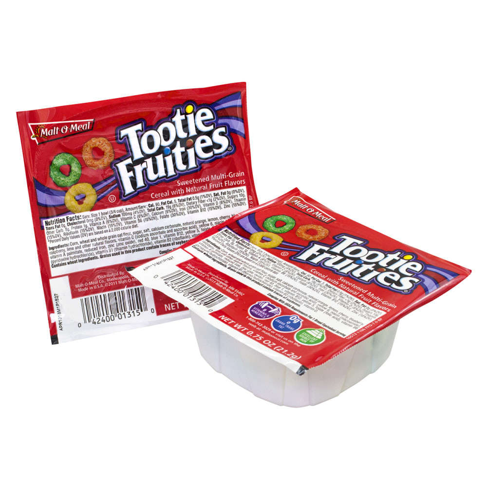 The mouth-watering fruit flavors of this delicious cereal are sure to make it an instant office favorite. Keep a few boxes in the breakroom for colleagues to enjoy, or toss one into your bag to enjoy while on the move.  Great-tasting fruit flavors are a delicious way to start the day.  Individually packaged for added convenience.  Cholesterol-free recipe also contains no trans fat and is certified kosher.
