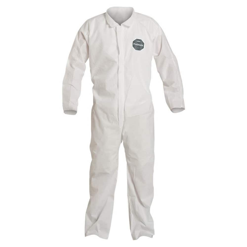 Dupont PB120SWH4X00250 Disposable Coveralls: Size 4X-Large, Film Laminate, Zipper Closure