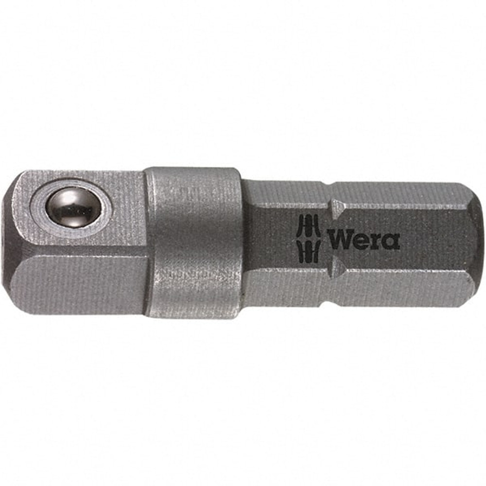 Wera 05136000001 Socket Adapter: Square-Drive to Hex Bit, 1/4" Hex Male, 1/4" Square Female