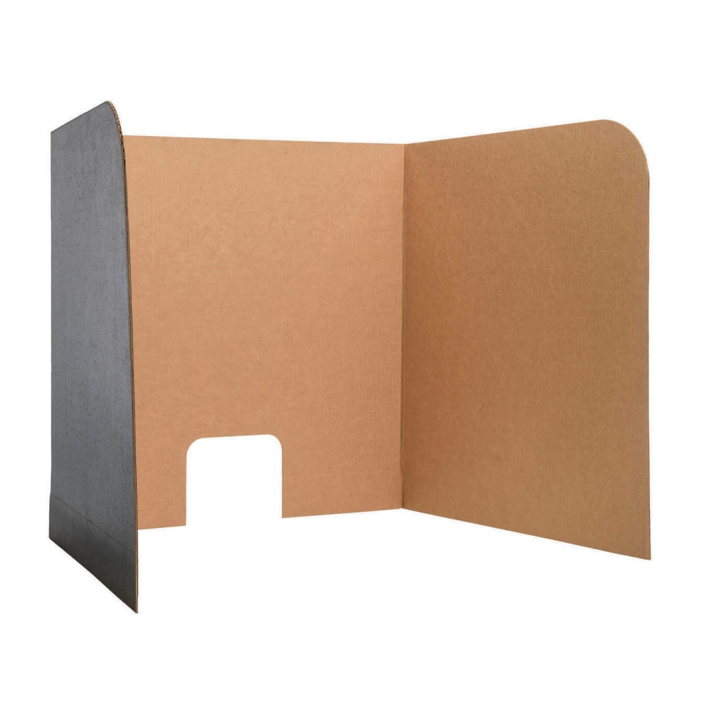 FLIPSIDE PRODUCTS FLP61860  Computer Lab Privacy Screens, Large, Kraft/Black, Pack Of 12 Screens