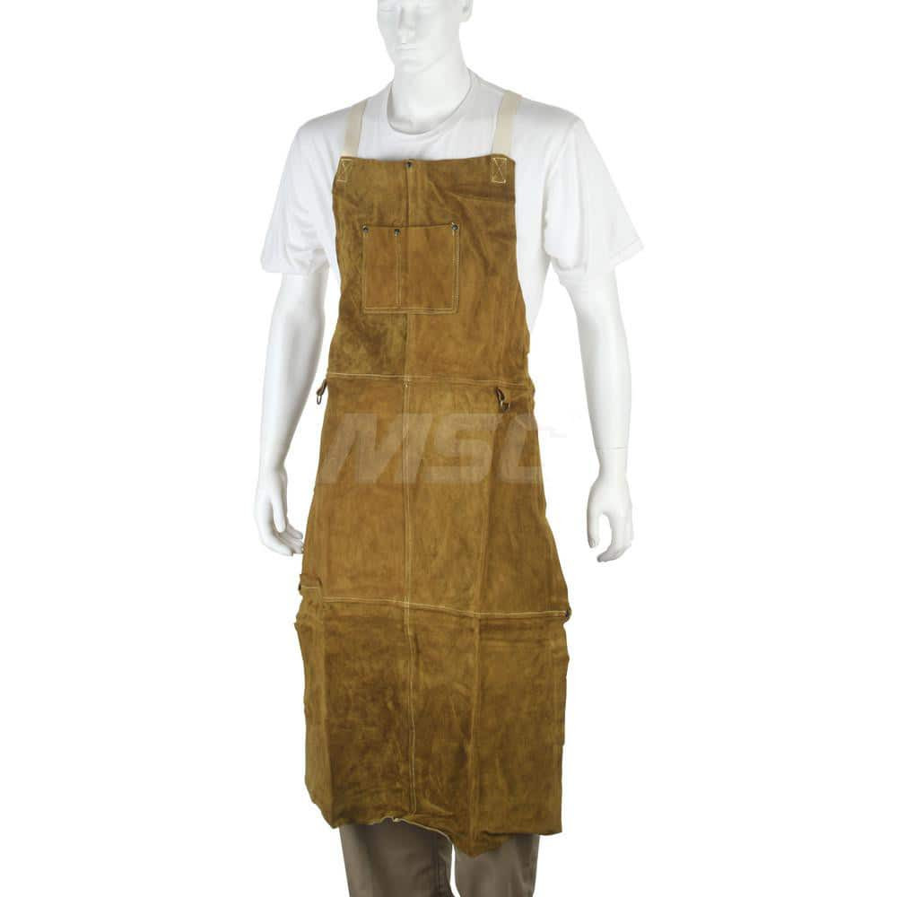 Value Collection BD-KP75170 Bib Apron: Leather, Tie Waist & Neck Strap Closure