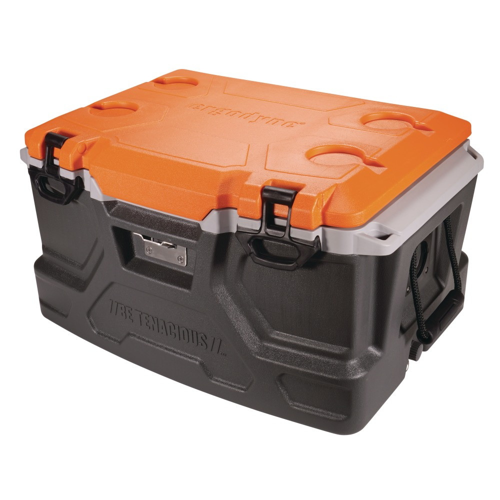 ERGODYNE CORPORATION 13171 Ergodyne Chill-Its 5171 48-Qt Industrial Hard-Sided Cooler, 25-15/16inH x 13-5/8inW x 17-5/8inD, Orange/Gray