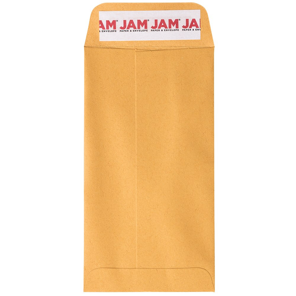 JAM PAPER AND ENVELOPE 400238464I JAM Paper #7 Kraft Manila Coin Envelopes, 3-1/2in x 6-1/2in, Brown, Pack Of 50 Envelopes