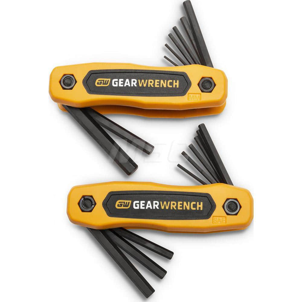 GEARWRENCH 83510 Hex Key Sets; Tool Type: Hex ; Handle Type: Fold-Up ; Measurement Type: Metric; SAE ; Hex Size Range (Inch): 5/64 - 1/4 ; Hex Size Range (mm): 1.5 - 10