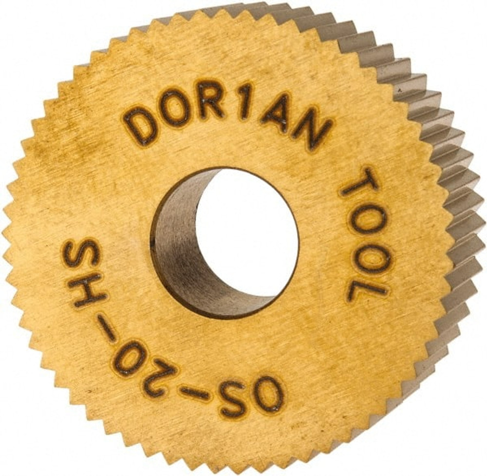 Dorian Tool 73310125612 Standard Knurl Wheel: 1" Dia, 90 ° Tooth Angle, 20 TPI, Straight, High Speed Steel