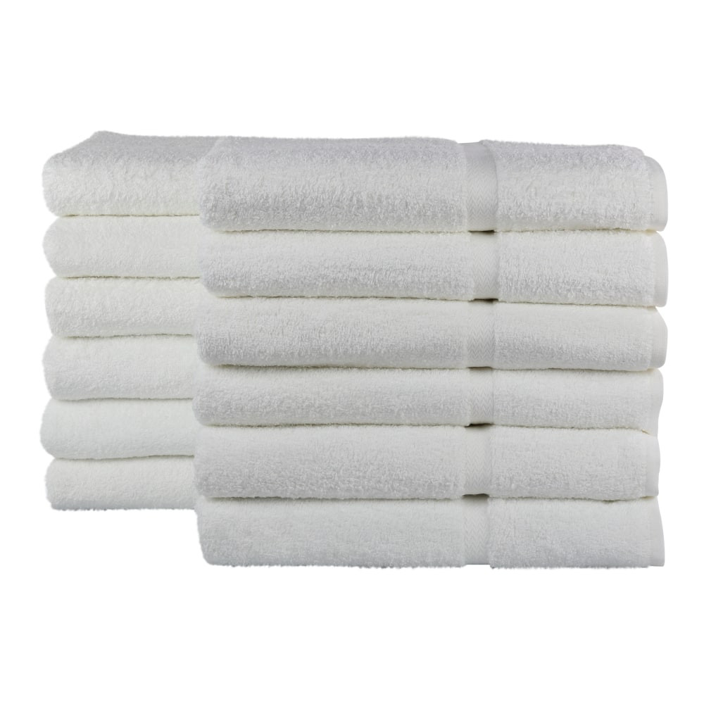 1888 MILLS, LLC 1888 Mills B150-U-WHT-1-CT20  Crown Touch Bath Towels, 27in x 54in, White, Pack Of 48 Towels