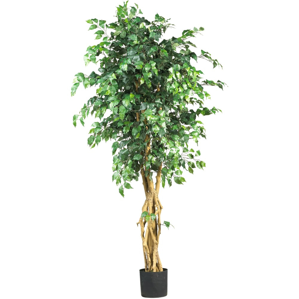 NEARLY NATURAL INC. Nearly Natural 5216  6ftH Silk Palace-Style Ficus Tree With Pot, Green