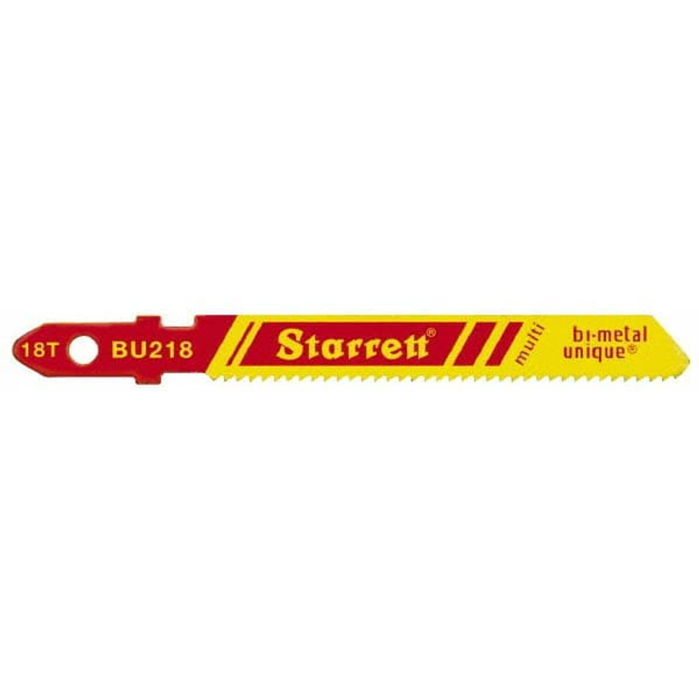 Starrett 68726 Jigsaw Blade: Bi-Metal, 18 TPI, 0.04" Blade Thickness, 3/8" Blade Width