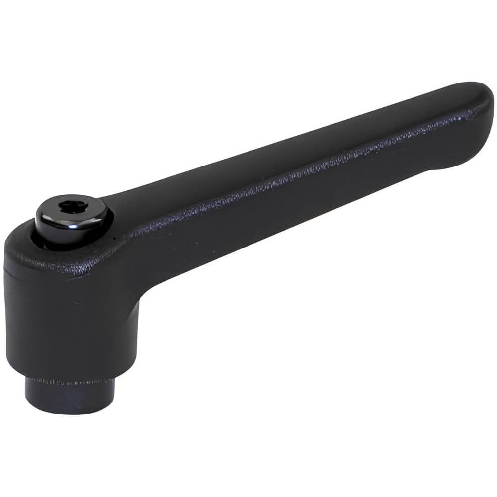 J.W. Winco 8NF35K Metric Tapped & Reamed Insert Adjustable Clamping Handle: M8 x 1.25 Thread, 16 mm Hub Dia, Fiber Reinforced Technopolymer Plastic & Metal