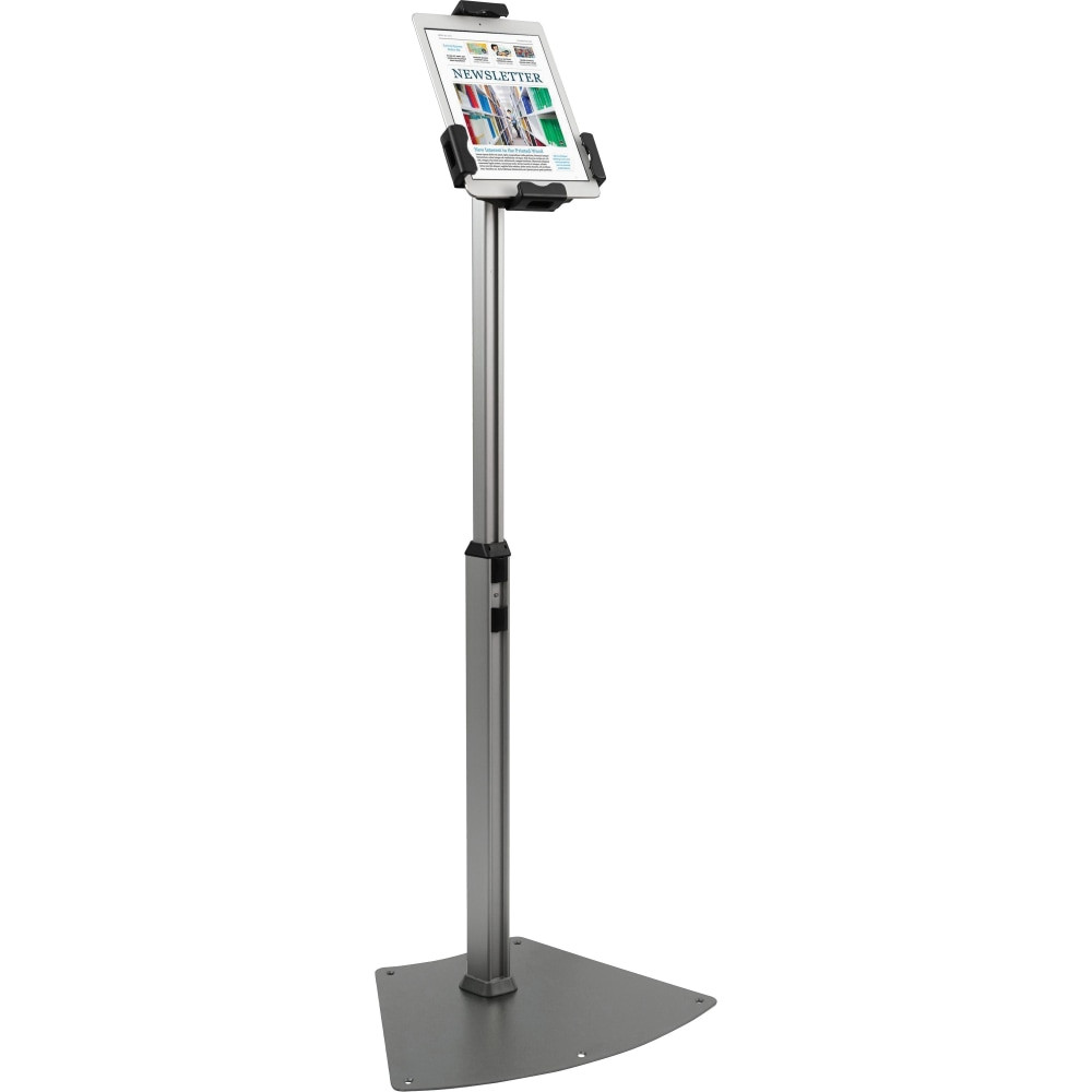 KANTEK INC. Kantek TS960  Floor Mount Tablet Kiosk Stand - Up to 10.1in Screen Support - 46.5in Height x 17.4in Width - Floor - Steel - Black, Silver, Aluminum - Locking System