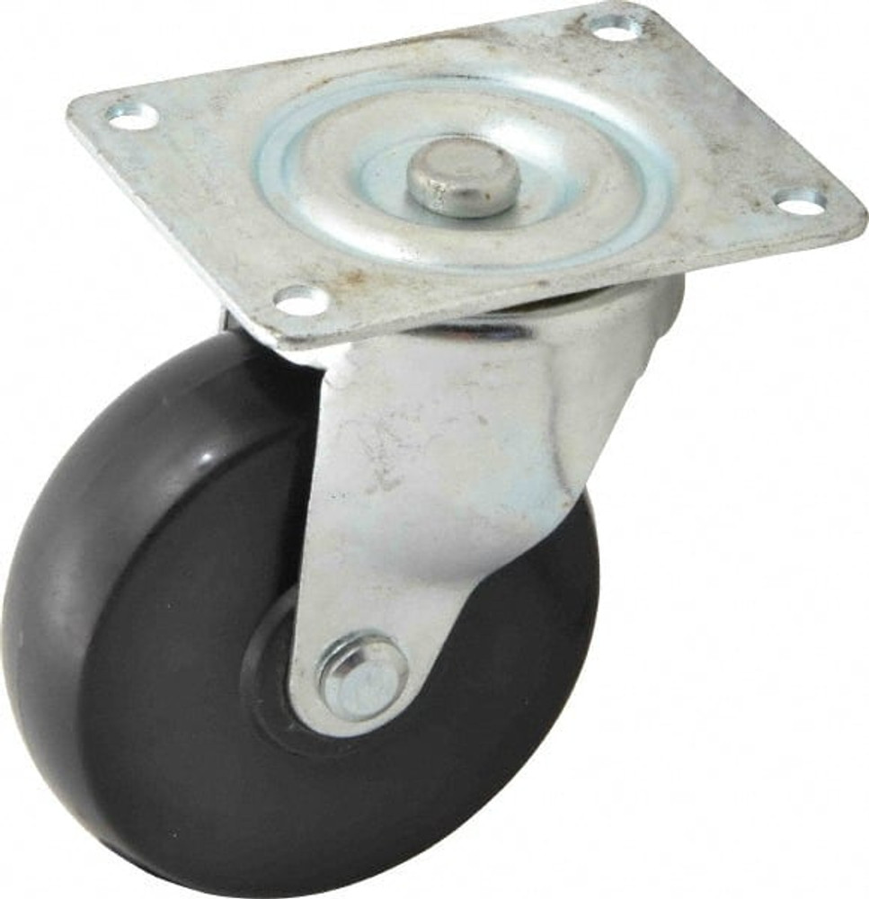 Fairbanks EL-23-4-PH Swivel Top Plate Caster: Polyolefin, 4" Wheel Dia, 1-3/16" Wheel Width, 300 lb Capacity, 5-1/8" OAH