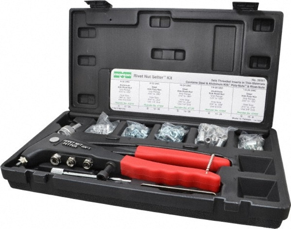 Marson 39301 104 Piece Steel Manual Rivet Nut Tool Kit