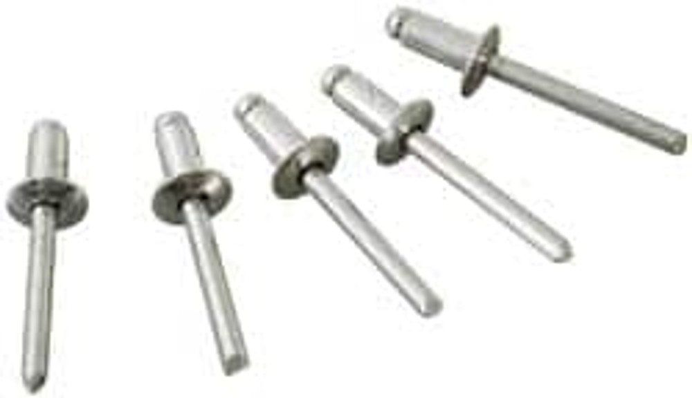 Marson 70352 Open End Blind Rivet: Button Head, Aluminum Body, Steel Mandrel