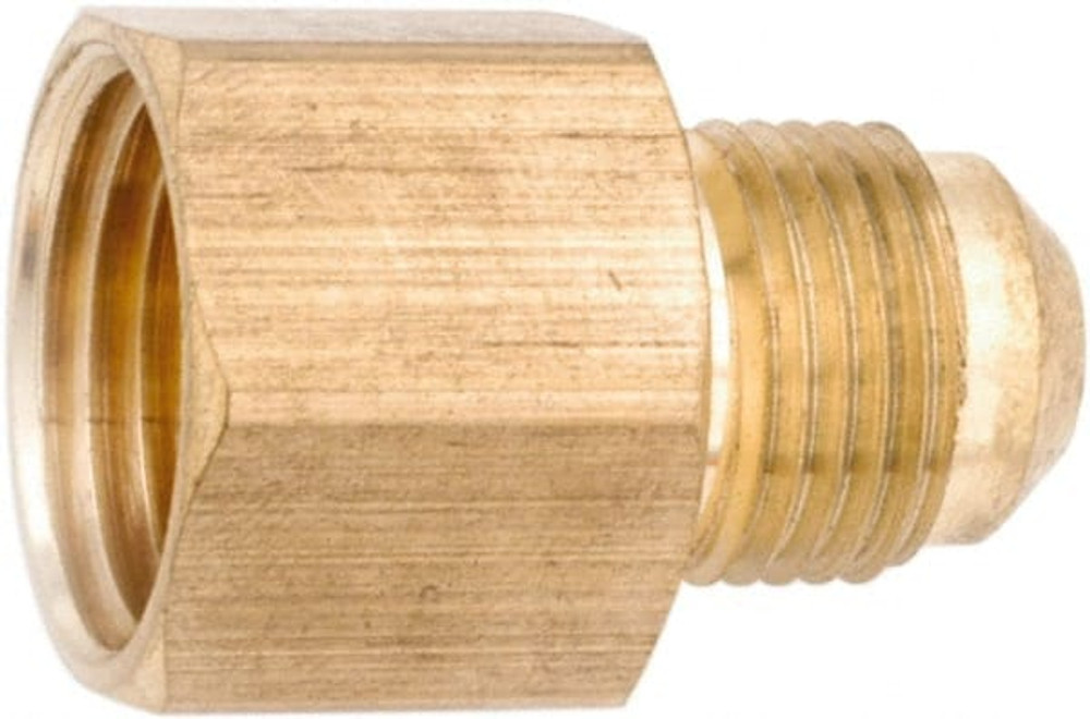 ANDERSON METALS 754046-0404 Lead Free Brass Flared Tube Connector: 1/4" Tube OD, 1/4 Thread, 45 ° Flared Angle