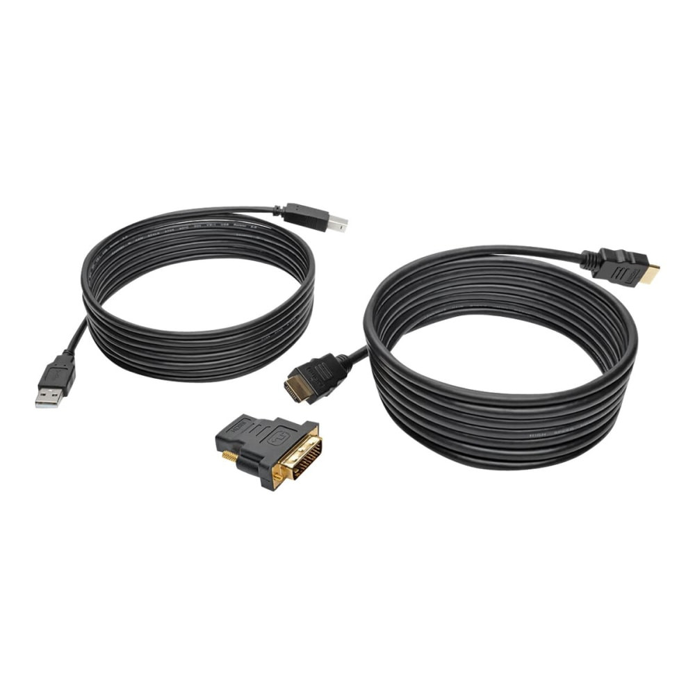 TRIPP LITE P782-010-DH  10ft HDMI DVI USB KVM Cable Kit USB A/B Keyboard Video Mouse 10ft - Video / audio / data cable kit - 10 ft - black - molded