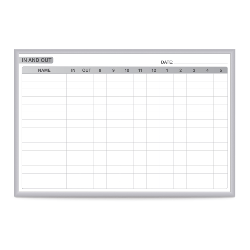 GHENT MANUFACTURING INC. Ghent GRPM301E-23  Manufacturing In/Out Magnetic Dry-Erase Whiteboard, 24in x 36in, Aluminum Frame With Silver Finish