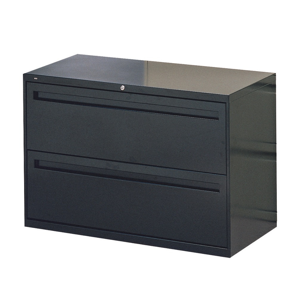 HNI CORPORATION 792L-P HON Brigade 700 42inW x 19-1/4inD Lateral 2-Drawer File Cabinet, Black