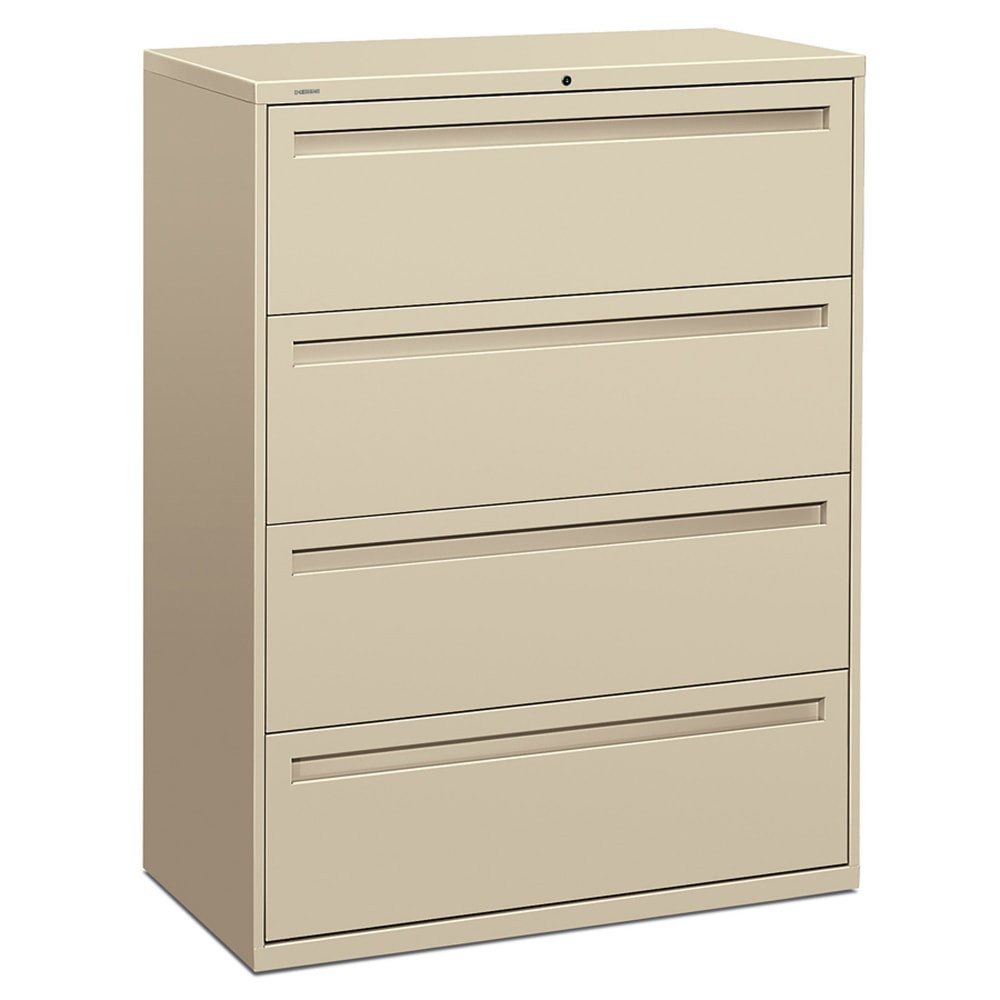 HNI CORPORATION 794LL HON Brigade 700 42inW x 19-1/4inD Lateral 4-Drawer File Cabinet, Putty