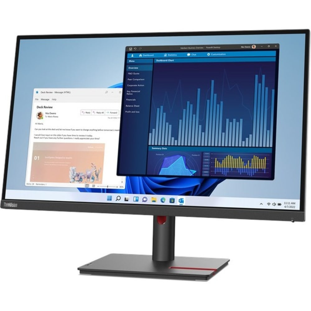 LENOVO, INC. Lenovo 63A9GAR1US  ThinkVision T27p-30 27in Class Webcam 4K UHD LCD Monitor - 16:9 - Black - 27in Viewable - In-plane Switching (IPS) Technology - 3840 x 2160 - 1.07 Billion Colors - 350 Nit - 4 ms - Speakers - HDMI - DisplayPort - USB H