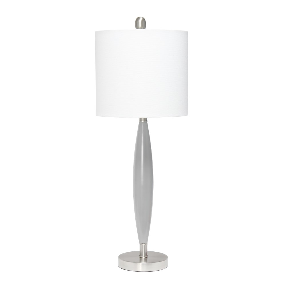 ALL THE RAGES INC LHT-5036-GY Lalia Home Stylus Table Lamp, 27inH, White Shade/Gray Base