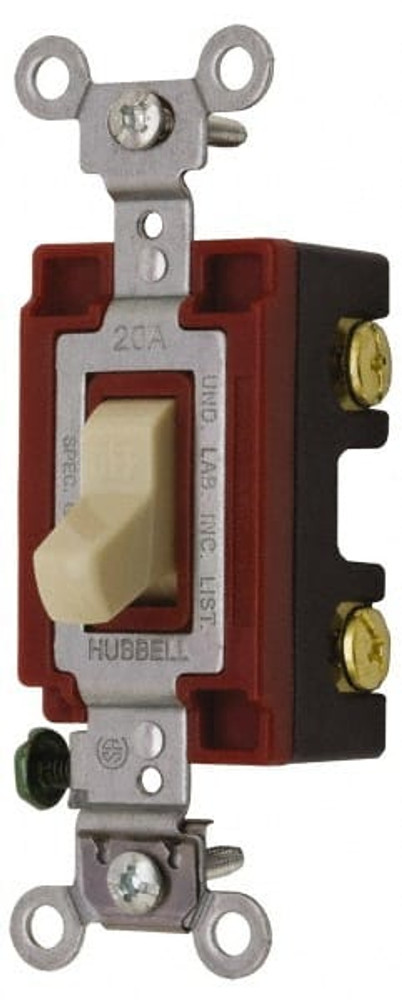 Hubbell Wiring Device-Kellems 1222I 2 Pole, 120 to 277 VAC, 20 Amp, Industrial Grade Toggle Wall Switch