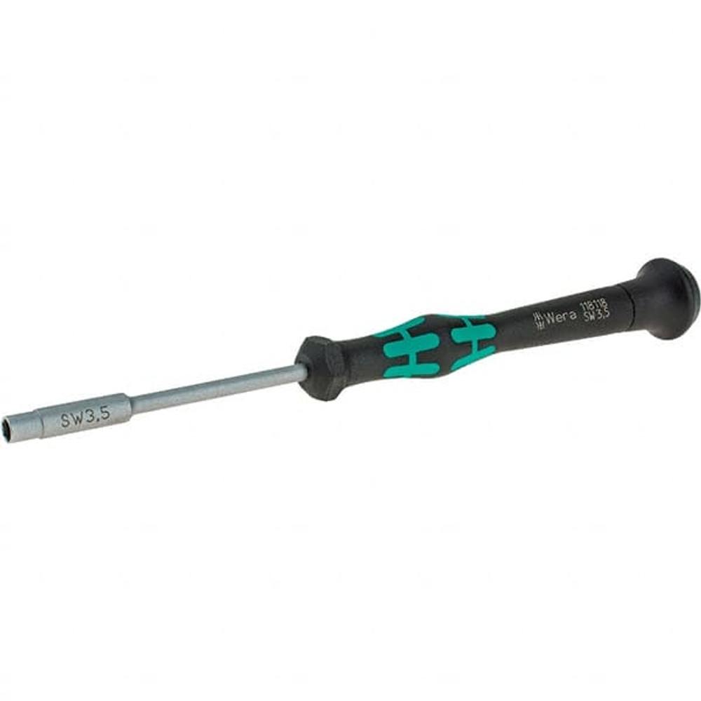 Wera 05118118001 Precision Nut Driver: Solid Shaft, Cushion Grip Handle, 6-1/4" OAL