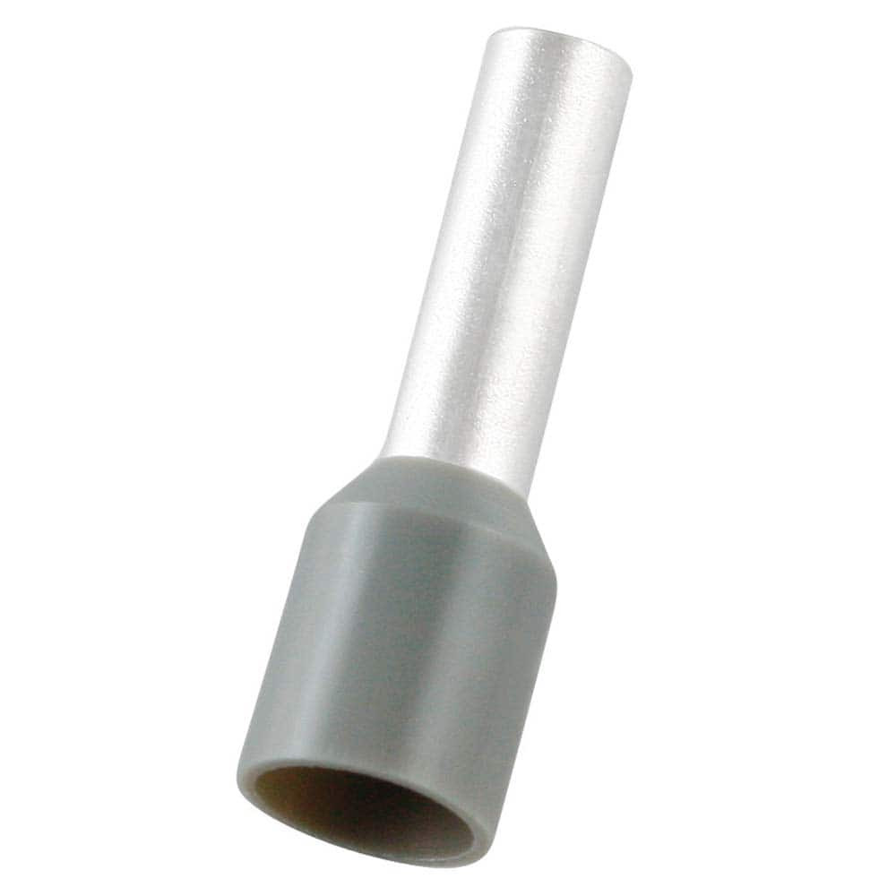 Value Collection E4010-GREY Electrical Wire Ferrules; Insulation Type: Partially Insulated ; Connection Type: Crimp ; Compatible Wire Size (AWG): 12 ; Compatible Wire Size (sq mm): 4 (mm); Pin Length (mm): 10 ; Insulation Material: Nylon