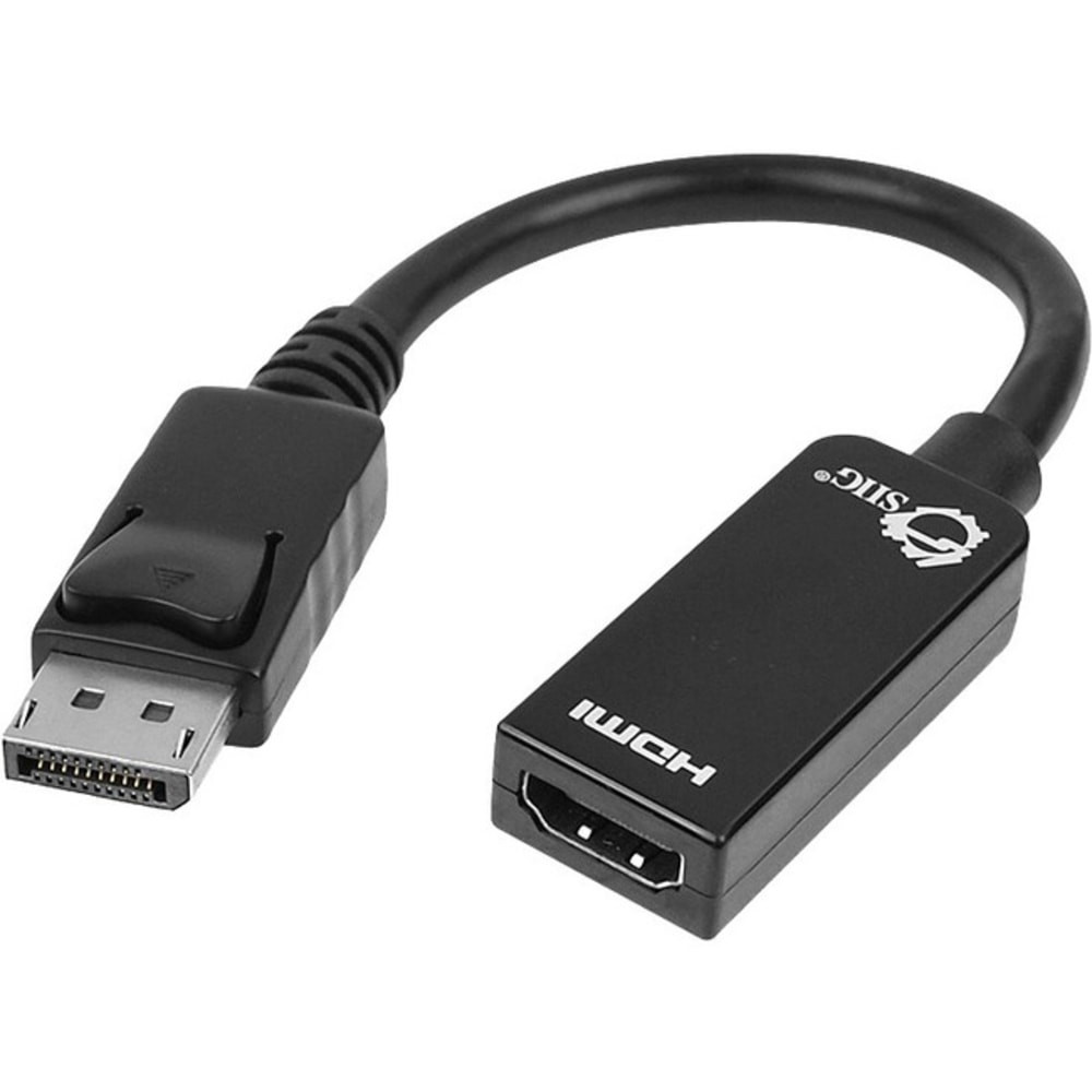 SIIG, INC. CB-DP0062-S1 SIIG DisplayPort to HDMI Adapter - DisplayPort/HDMI for Audio/Video Device, TV, Monitor - 9in - 1 x DisplayPort Male Digital Audio/Video - 1 x HDMI Female Digital Audio/Video SIIG, INC. CB-DP0062-S1 SIIG DisplayPort to HDMI Adapter - DisplayPort/HDMI for Audio/Video Device, TV, Monitor - 9in - 1 x DisplayPort Male Digital Audio/Video - 1 x HDMI Female Digital Audio/Video