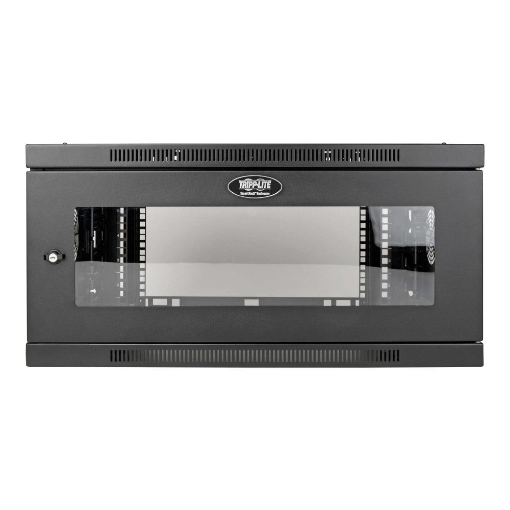 TRIPP LITE SRW6UDPGVRT  6U Wallmount Rack Enclosure Wide Cable Management Acrylic Window - 19in 6U Wide x 20.50in Deep Wall Mountable for Server, LAN Switch, Patch Panel - Black Powder Coat - Steel, Acrylic