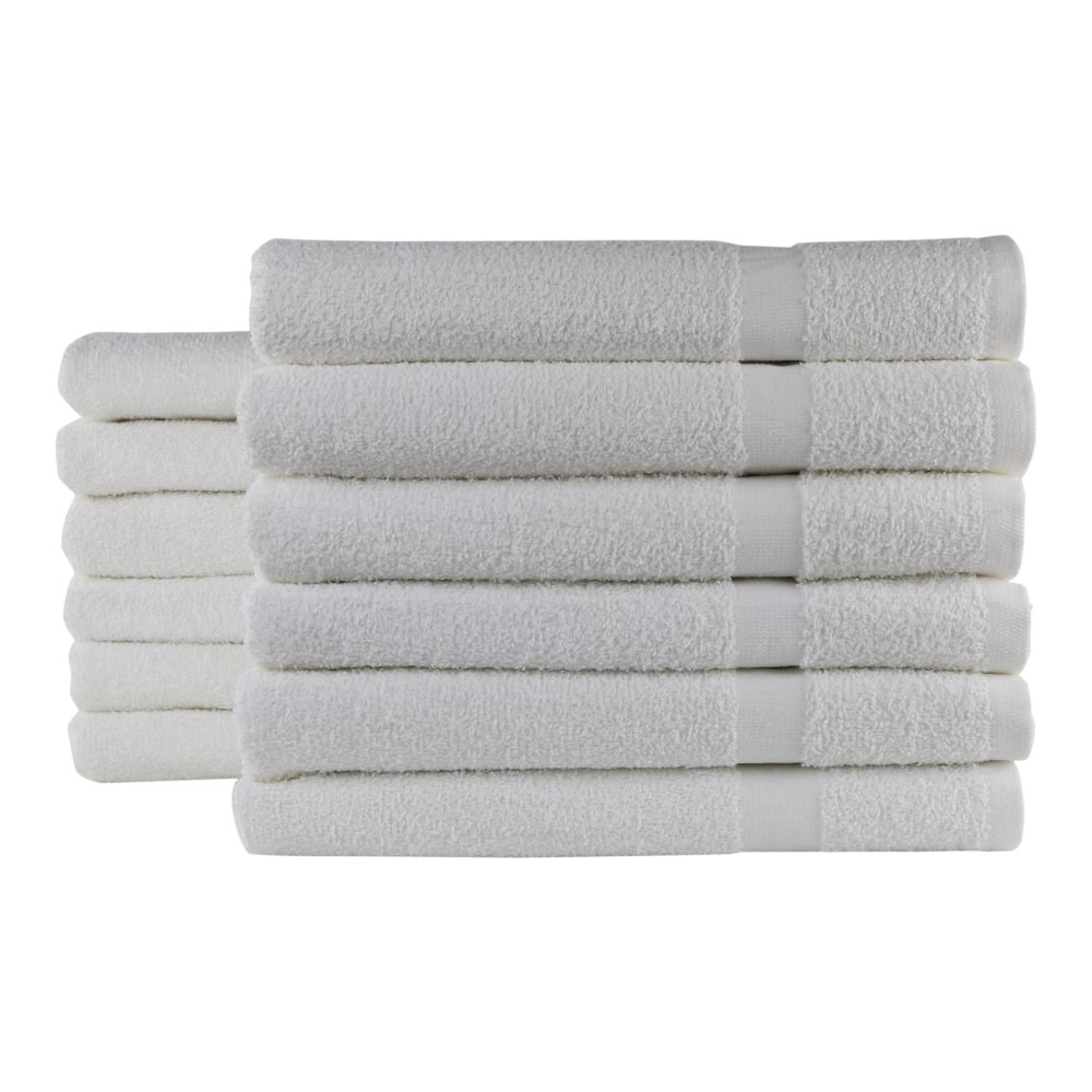 After a long shower or soothing bath, guests can dry off with these 1888 Mills Durability Bath Towels. The soft cotton material offers a plush feel and absorbs the water to leave your guests dry and comfortable.  Designed for hotel use. Can also be used by the pool, in the bathroom, on the beach and in the gym.  100% cotton loop construction offers a soft feel and optimal absorbency. Single-cam border design provides added strength.  Carefully made to resist shrinking and retain the brightness.  Built for hospitality use by reducing dry time.  OEKO Tex Standard 100-certified design.  Machine wash warm, but do not use bleach. Tumble dry low, do not iron and do not dry clean.