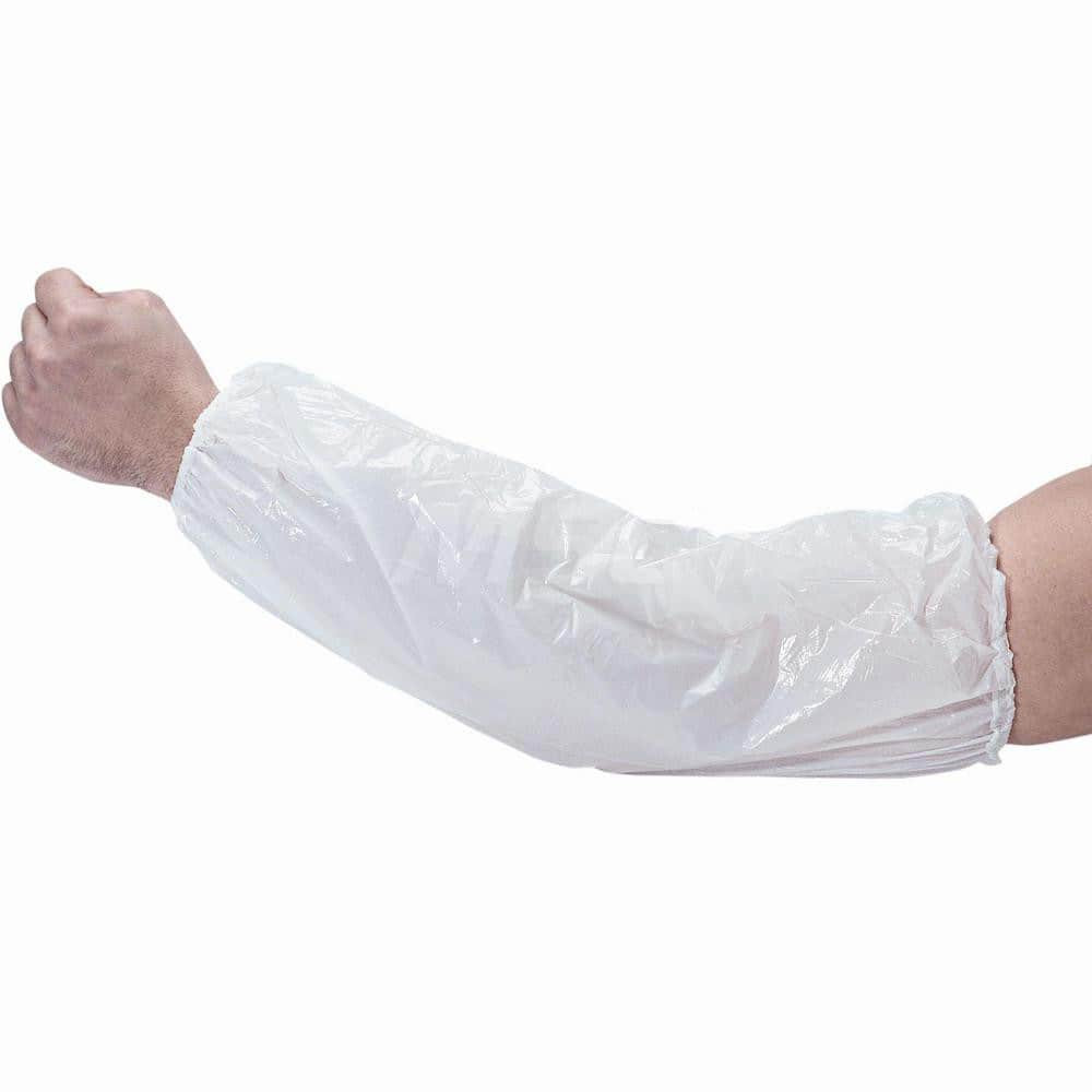 PRO-SAFE KM-AG-PE-LGHD20 Disposable Sleeves: 18" Length., Size Large, Polyethylene, White