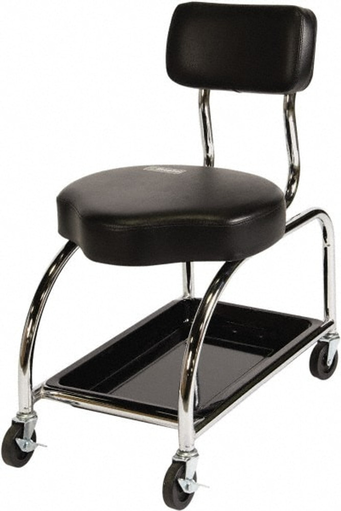 ShopSol 3010001 Repair & Maintenance Stool: Cloth, 16" Seat Width, 24" Seat Depth, Black