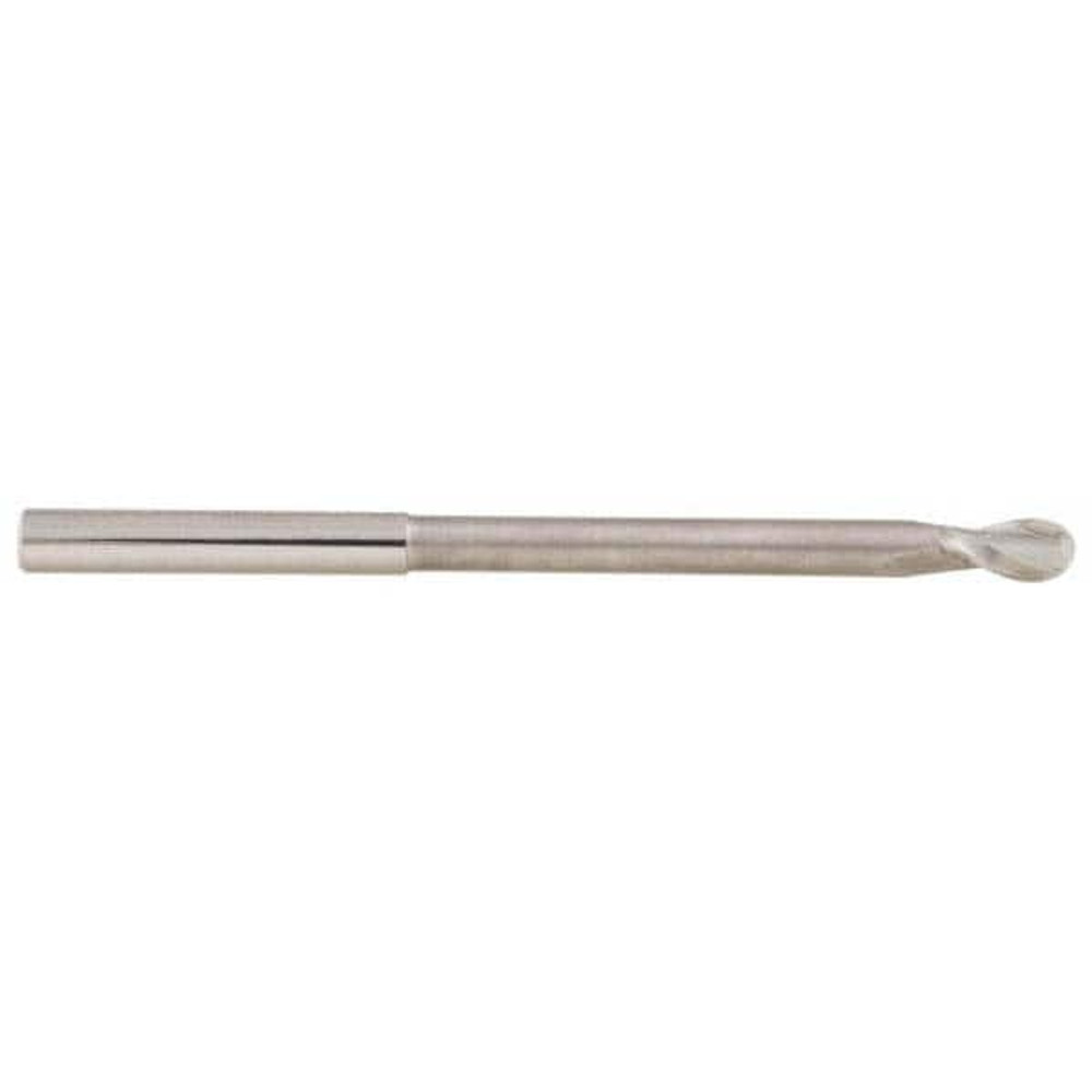 Accupro 12177305 Ball End Mill: 0.1181" Dia, 0.1181" LOC, 2 Flute, Solid Carbide