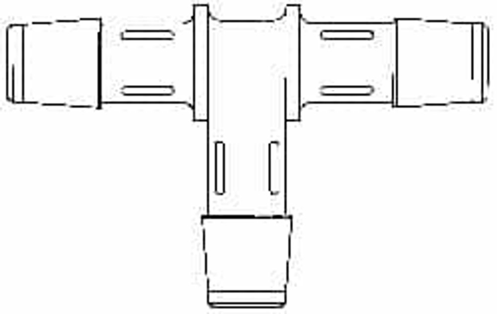 MSC T0-16WP Barbed Tube Tee: 1" Barbs