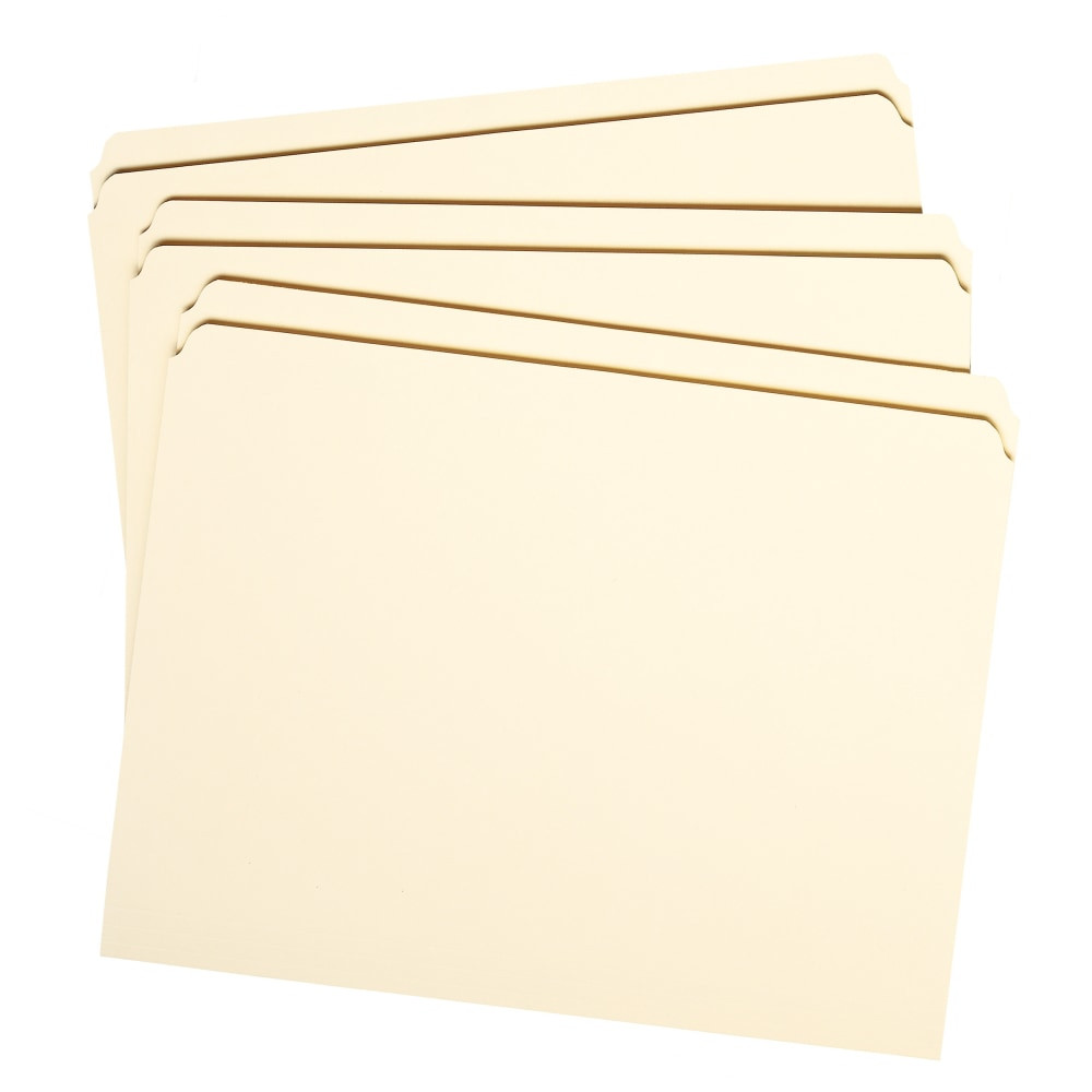 SMEAD MFG CO 10310 Smead Reinforced Tab Manila File Folders, Letter Size, Straight Cut, Box Of 100